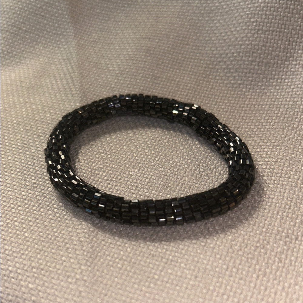 Black Beaded Bracelet